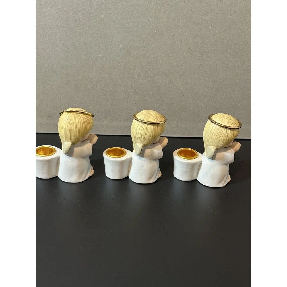 vintage porcelain Angel Candle Holders Lot Of 3‎